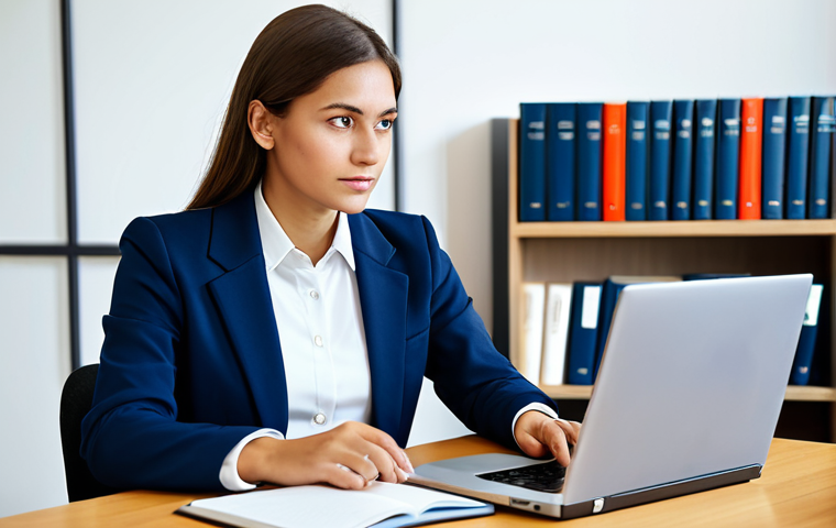 A focused professional woman, fully clothed in a modest business blazer and smart top, sitting at a clean desk in a modern, well-lit study room. She is surrounded by books on child psychology and has a laptop open. The atmosphere is quiet and conducive to deep understanding and knowledge acquisition. The image conveys professionalism and dedication to education. perfect anatomy, correct proportions, natural pose, well-formed hands, proper finger count, natural body proportions, safe for work, appropriate content, fully clothed, professional, high quality, realistic photography.