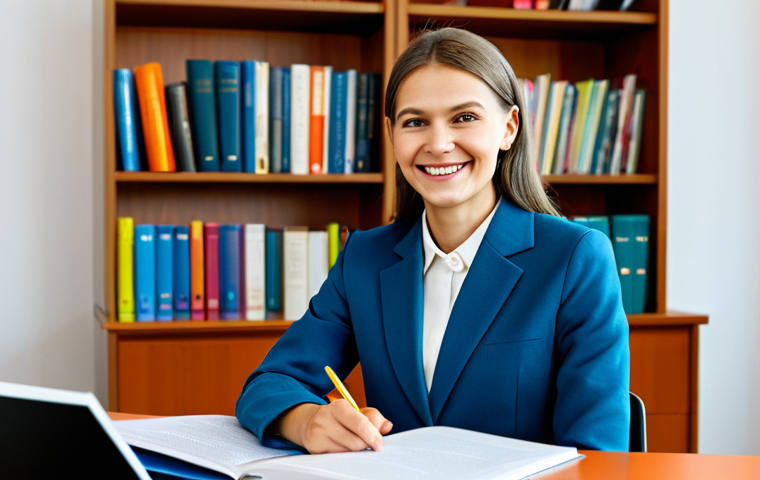 **

"A professional female child psychologist in a modest, stylish business suit, sitting at a desk in a bright, modern office in Moscow.  She is smiling warmly, looking directly at the viewer.  Bookshelves filled with psychology texts are visible in the background.  Safe for work, appropriate content, fully clothed, professional, perfect anatomy, natural proportions, high quality."

**
