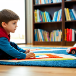 Home 18 아동상담사 실무 지식 중요성 - **Prompt:** A warm, inviting scene in a child psychologist's office. A young boy, around 7 years old...